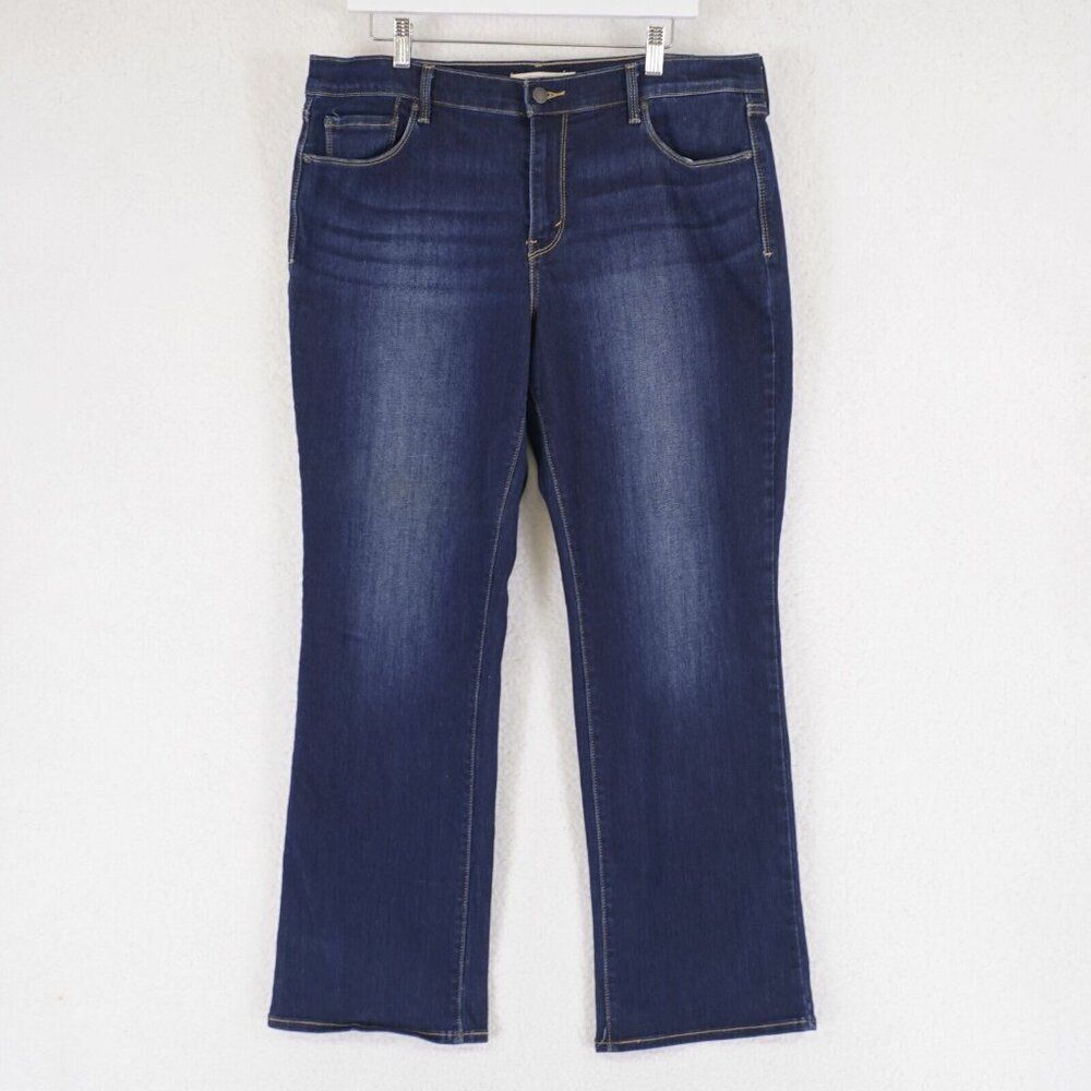 Levi's 505 Straight Dark Stone Wash Blue Denim Jeans High Rise 36/30 Tag 33/30